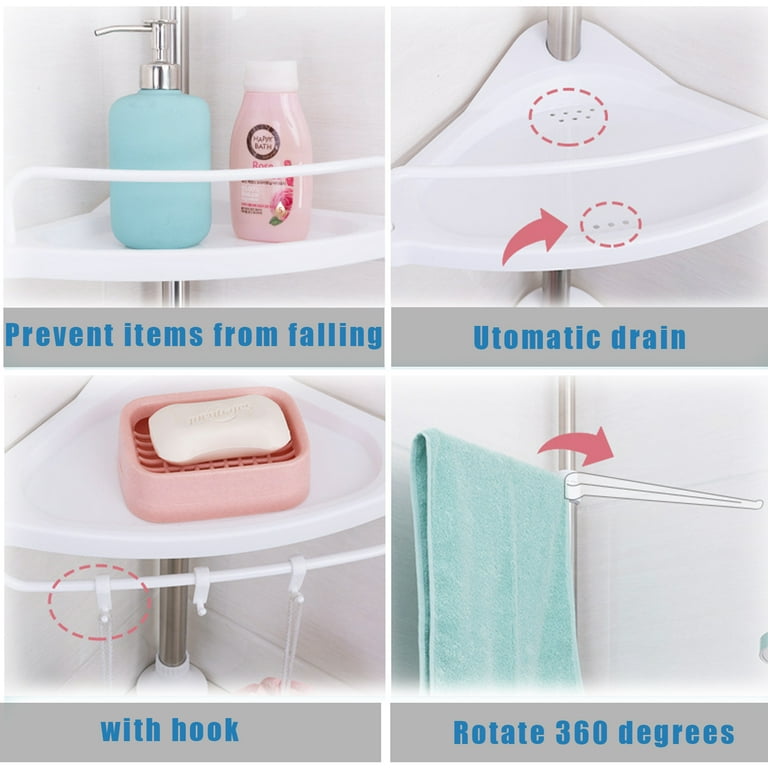 4 Layer Bath Bathroom Shower Caddy Corner Soap Shampoo Holder Storage Rack