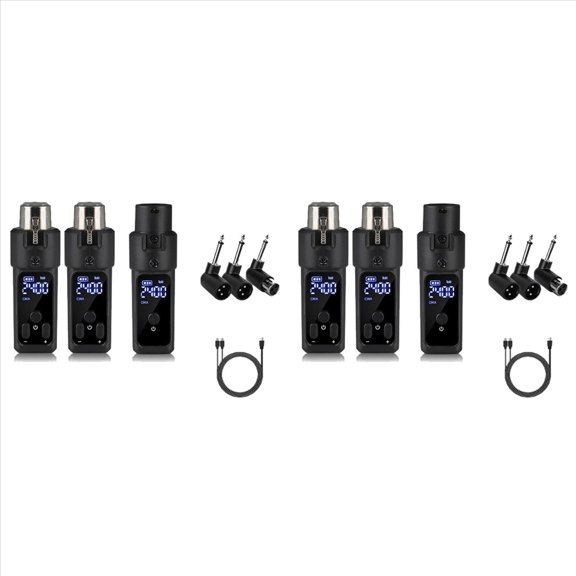 2Conjunto Adaptador XLR de 2,4 G, Transmisor y Receptor de Micrófono Inalámbrico, Adecuado para Micrófono Dinámico, Mezclador de Audio de Guitarra