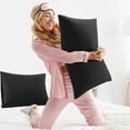 thumbnail image 3 of REGALWOVEN Soft Microfiber Pillowcases Set of 2 Pillowcases Standard Black 20"x26", 3 of 7