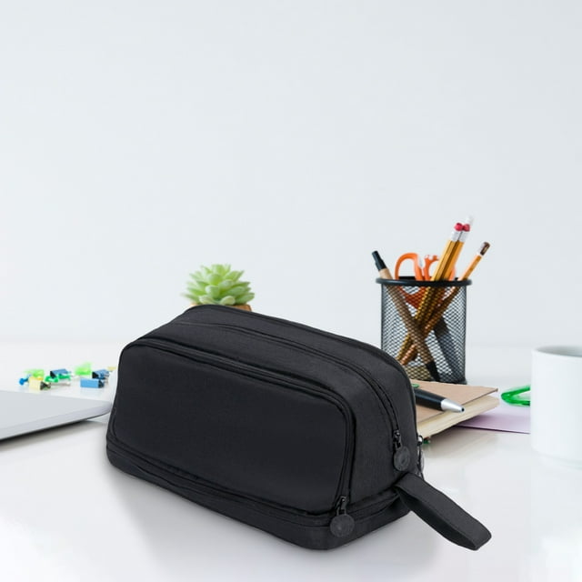 Large Pencil Case Four Window Pencil Box, Solid Color, Large Capacity, Multi-Function Storage Bag for Primary School Students, Stain, Stationery Storage Bag Pencil Cases for Adults