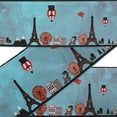 thumbnail image 6 of IBA Indianbeautifulart Blue Hot Air Ballon|London Eye & Eiffel Tower Architectural Velvet&nbsp;Trim&nbsp;Fabric Sewing Fabric Lace Dressmaking Printed Sewing Lace 9 Yards 3 Inches, 6 of 6