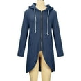 thumbnail image 5 of Usmixi Winter Sweatshirt Coat for Women Hooded Jacket for Women Fashion Open Front Zipper Irregular Hem Hoodies Sweater Coat Plus Size Solid Pocket Long Outwear Sweatshirt Coat, 5 of 7