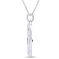 thumbnail image 2 of AFFY Heart Cut Simulated Peridot " I LOVE YOU MOM " Double Heart Pendant Necklace In 14k White Gold Over Sterling Silver, 2 of 7