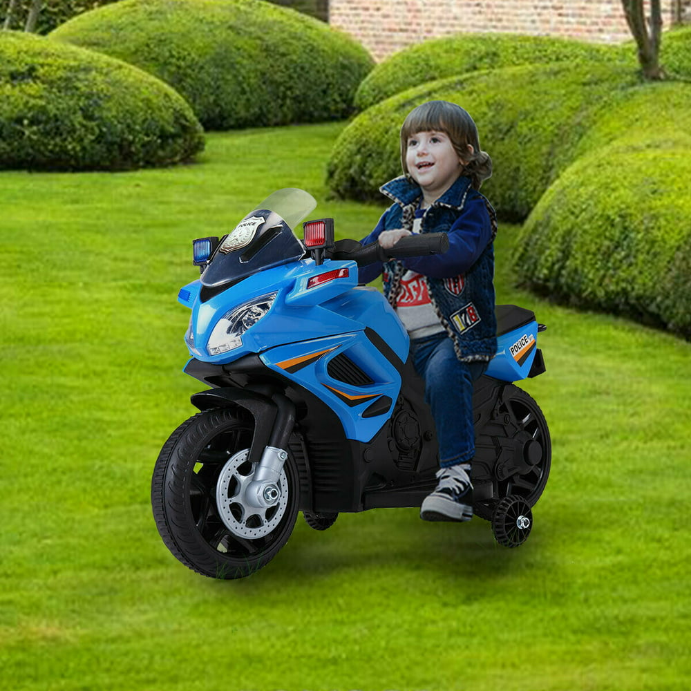 Lowestbest 6V Kids Electric Motorcycle, Kids Ride on Motorcycle, Battery Powered 4 Wheels