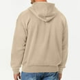 thumbnail image 3 of LTTVQM Mens Full Zip Casual Cotton Hooded Fleece Drawstring Hoodies Pullover Sweatshirts Casual Long Sleeve Shirts Beige L, 3 of 4