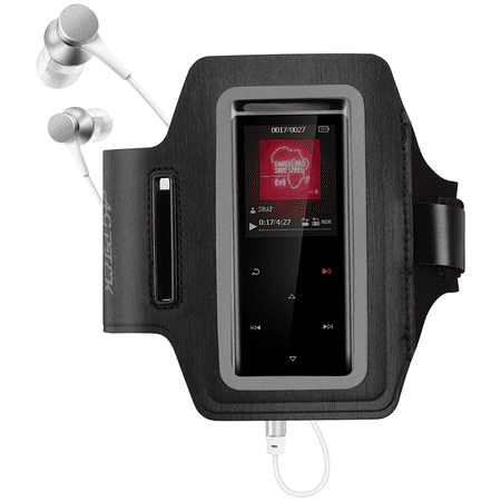 Armband Radio For Running AGPTEK Adjustable Sport Armband, Waterproof Armband for MP3 Player with Two Holes, Hands-free for Running, Black ()