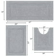 thumbnail image 3 of Bathroom Rugs Set 3, Yamaziot Non Slip Bath Runners, Washable Soft Shaggy Plush Absorbent Microfiber Shower Rug with Toilet Floor Mat, Solid Gray, 3 of 10
