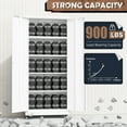 thumbnail image 5 of SUNCROWN Metal Garage Cabinets with Wheels,74" Rolling Storage Cabinet  and Shelves, Tall Tool Cabinet with Locking Doors for Garage,Home Office,Warehouse(White), 5 of 14