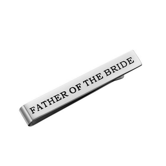 KAKOWELY Bride Father Tie Clip 1Pc Bride Father Tie Clip Father of The Bride Gift Wedding Suit Decoration2.36"X0.39"X0.2"