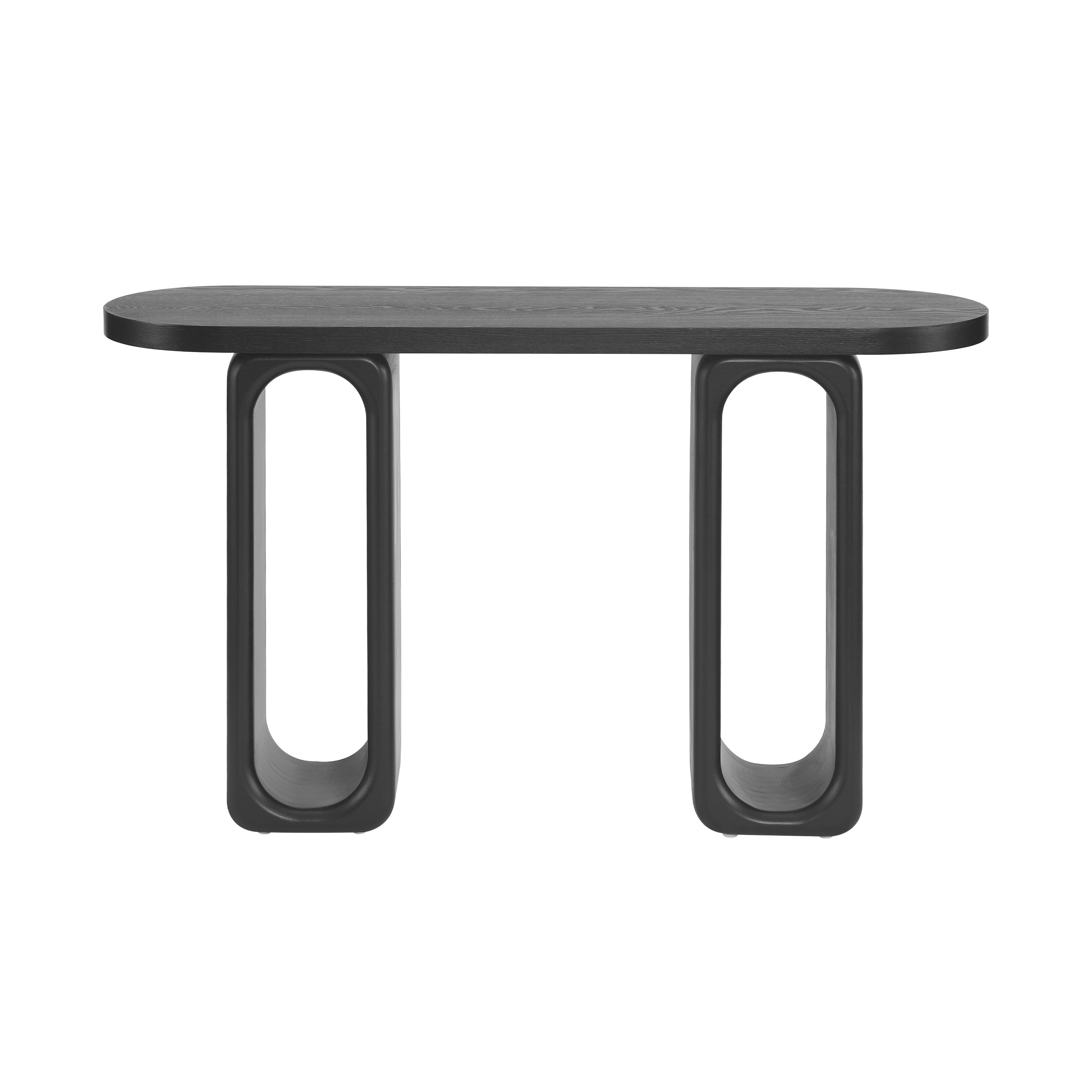 Mintazer 50" Modern Sculptural Console Table, Entryway Table with Hollow Oval Cutout Legs, Minimalist Sofa Table for Living Room Hallway Foyer, Black