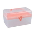 thumbnail image 1 of Xuanheng Nail Art Storage Case Transparent with Compartments Two Tier Container Organizer orange, 1 of 8