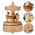thumbnail image 2 of Encantadora caja de música de carrusel, figura musical de cuerda de madera de haya de primera calidad para exhibición en la mesa, 2 of 4