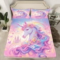 Cute Unicorn Bed Sheets Set Queen Size for Boys Girls Rainbow Unicorn