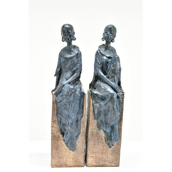 AFD Home 12024933 Tribal African Women Figurines - Set of 2