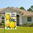 thumbnail image 2 of AMHNF Hello Summer Linen Garden Flag with Vibrant Lemon Design and Black White Bow for Spring Summer Home Outdoor Garden Yard Door Decor 12x18 inch, 2 of 5