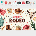 thumbnail image 3 of Cowboy Hat Western Banner Cowboy Theme My First Rodeo Decorative Design for Children's Party Birthday Western Party, 3 of 8