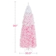 thumbnail image 4 of Árbol de Navidad Topeakmart Prelit Slim, 2,3 m, rosa con luces, 4 of 9