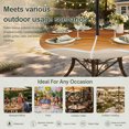 thumbnail image 6 of Round Outdoor Tablecloth with Umbrella Hole and Zipper, Orange Ocean Waves Tablecloth with Elastic Waterproof, Coastal Country Abstract Ombre Stripes Patio Table Covers for 31" - 35" Pool Tables, 6 of 9