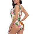 thumbnail image 4 of Haiem Hawaiian Pineappl Women's One Piece Swimsuits Tummy Control One Shoulder Bathing Suits Ruffle Swimwear-Medium, 4 of 8