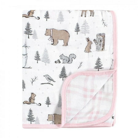 UPC: 0660168597912 | Hudson Baby Infant Girl Muslin Tranquility Quilt Blanket Winter Forest One Size