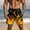 Yellow-17, variant on LIBRCLO Board Shorts for Men Athletic Elastic Waist Flame Printing Beach Shorts Casual Quick Dry Hiking Pants with Pockets and Drawstring