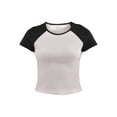 thumbnail image 5 of No Boundaries Raglan Cotton Baby Tee with Short Sleeves, Women's, 5 of 5