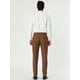 thumbnail image 5 of Pantalones de negocios con frente plano y corte slim a cuadros para hombre Marron oscuro L, 5 of 6