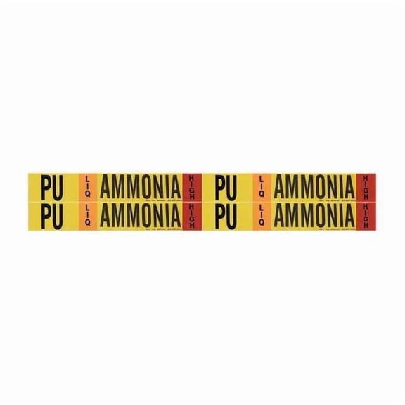 Brady Ammonia Pipe Marker,PU,1 to 2-1/2In,PK4 90482