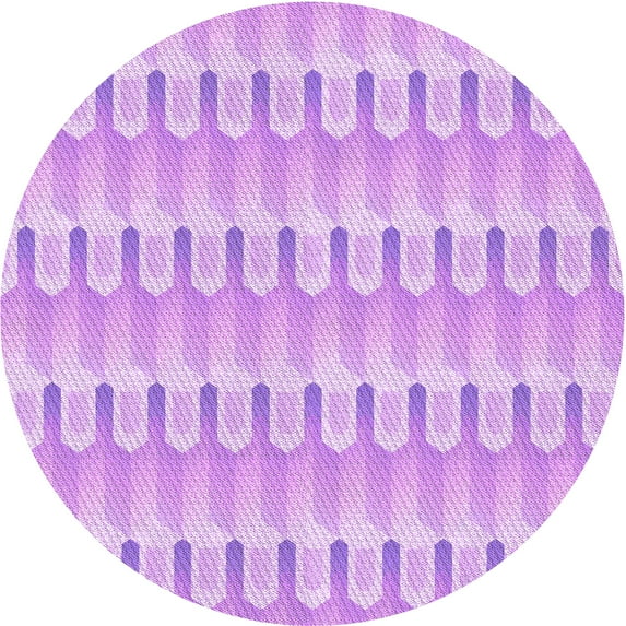 Ahgly Company Indoor Round Patterned Heliotrope Purple Area Rugs, 8' Round