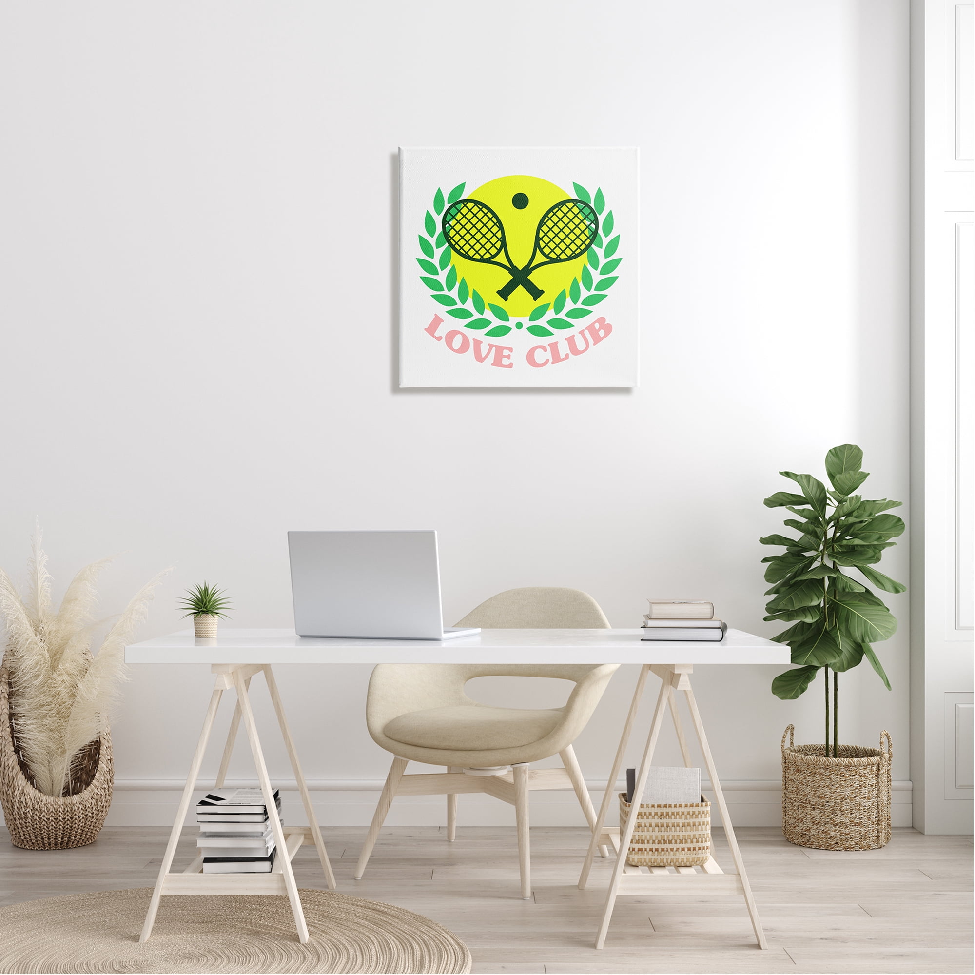 Stupell Love Club Tennis Rackets Sports Sports Painting Gallery Wrapped Canvas Print Wall Art