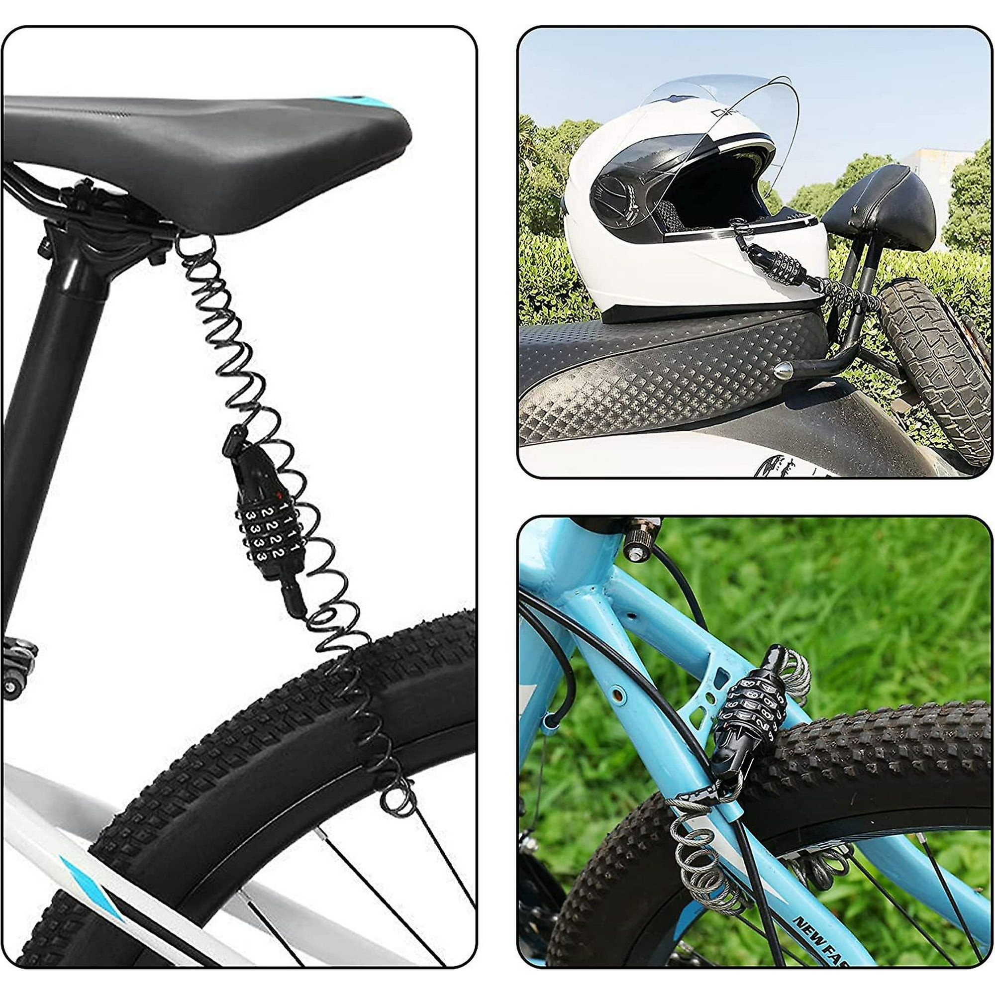nipocaio Bike Lock Cable Bicycle Lock 4 digits Codes Combination Lock Small Bike Lock For Bicycle Moto Door Gate Fence 1pc black Walmart