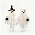 thumbnail image 2 of 2 Packs Halloween Hanging Light-Up Ghost Decorations with Witch Hat Bow, Cute Spooky Couple Ghost Ornaments with Cauldron for Outdoor Indoor Porch Yard Garden Home Halloween Party Decoration, 2 of 7