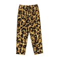 thumbnail image 4 of Kll Womens Gold Glitter Leopard Print Pajama Pants Soft Pajama Bottoms For Women Cozy Lounge Pants, 4 of 9