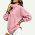thumbnail image 7 of Yyeselk Women's Half Zip Sweatshirt Lightweight Stand Collar Sweatshirts for Women Long Sleeve Loose Fit Fall Clothes Pink S, 7 of 7