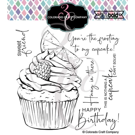 UPC: 0810043854047 | Colorado Craft Company Clear Stamps 6 X6 -Citrus Berry Cupcake-Big & Bold