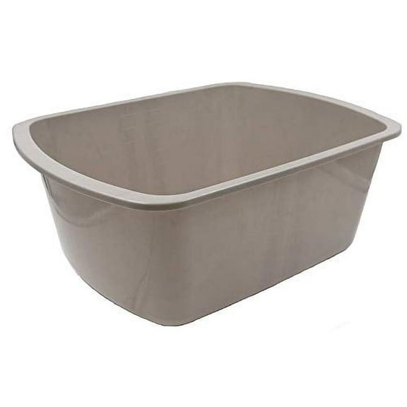 Comfort Axis Rectangular Plastic Wash Basin with Graduations, 7 Quart, 3 Pack, Grey