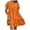 Orange, variant on zaveiop Women's Roll up Short Sleeve V Neck Ruffle Hem Solid Swing Smock Dress (Hot Pink, L)