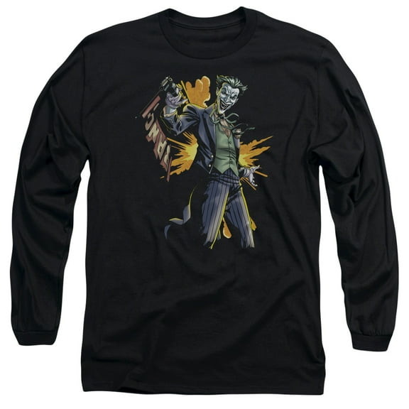 Batman Joker Bang Long Sleeve T-Shirt Adult 18/1 Black