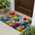 thumbnail image 2 of FH Home Extra Thick Doormat - Handwoven, Durable - Natural Coir - Entryway, Front Door, Porch, Patio - Watercolor Floral Multicolor (24" x 36" Thick), 2 of 7