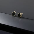 thumbnail image 5 of Gem Stone King 14K Yellow Gold Black Onyx Stud Earrings for Women Men (3.20 Cttw, Gemstone Birthstone, Oval 8X6MM), 5 of 5