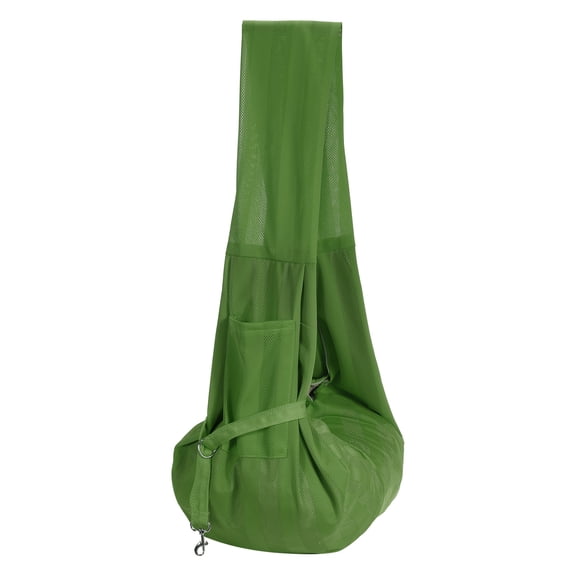 Uxcell Dog Sling Carrier for Small Dogs and Cats Up to 16.5 Lbs, Breathable Mesh with Pocket Pet Crossbody Shoulder Bag, (Dark Green, 1 Pcs) Intended for Outdoor/ Camp / Travel