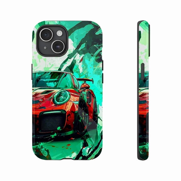 Artistic Car Design Phone Case for Trendy Users - Shockproof Durable Cover Compatible with iPhone 11/12/13/14/15/16 (Pro Max/Plus)