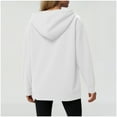 thumbnail image 4 of Lenpel Women's Fashion Hoodies Casual Long Sleeve Solid Color Hooded Tunic Sweatshirts Loose Pullover Tops with Pocket(White,X-Large), 4 of 7