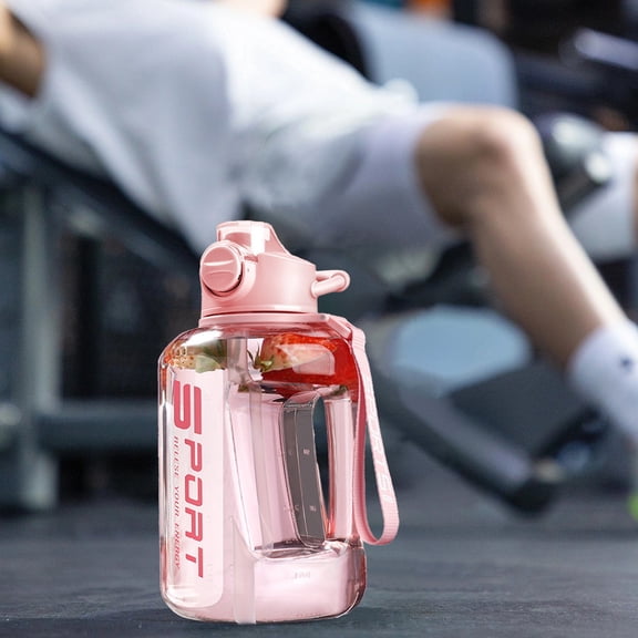 57oz Large Capacity Water Bottle, Plastic Sports Water Jug, BPA Free, Sealed, Leak Proof and Sturdy, Ideal for Gym Yoga Travel Camping Outdoor(Pink)