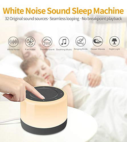 Sound Machine with Bluetooth Speaker Adults White Noise Machine Timer&Memory Features Relaxation for Baby Built-in Night Light Kids 32 Non-Looping Sounds for Sleeping 