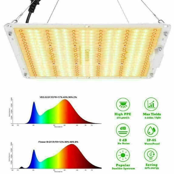 1000W LED Grow Light Full Spectrum 2'X2' Dual Switch For Indoor Plant Veg Flower
