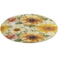 thumbnail image 4 of Floral Colorful Flower Soft Bedroom Round Area Rug, Washable Cute Nursery Circle Throw Mat, Non-Slip Contemporary Small Low Pile Floor Carpet for Dorm Bedside, 4 of 6