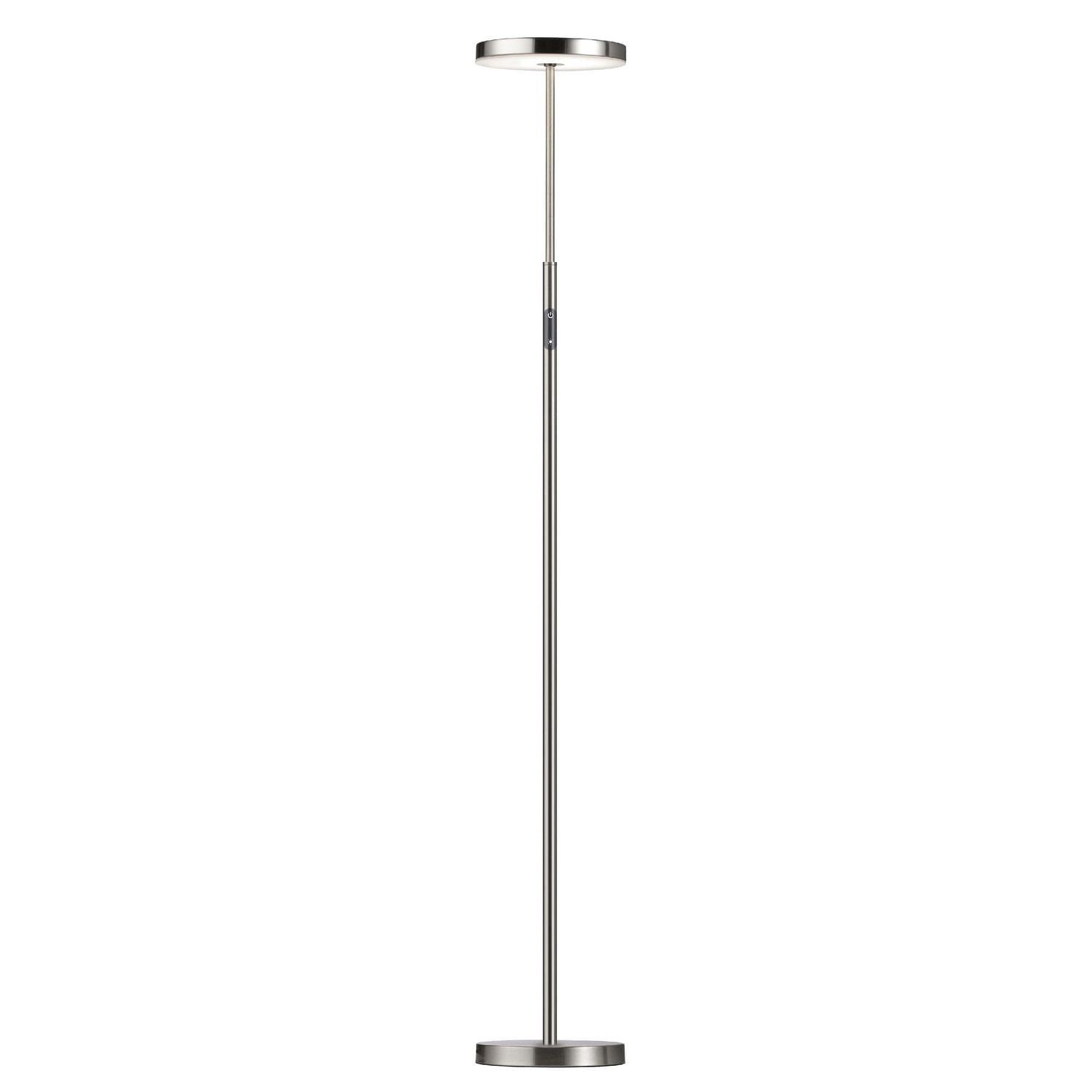 Francine Floor Lamp - 30W - Satin Nickel - White Acrylic Diffuser