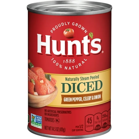 - (6 Pack) Hunt's Diced Tomatoes with Green Pepper, Celery & Onion, 14.5 oz