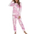 thumbnail image 1 of 2 Piece Sleepwear, Women Pajama Set Tie Dye Long Sleeve Breathable Loose Soft  For Home ANGGREK Tipo 3M, 1 of 5